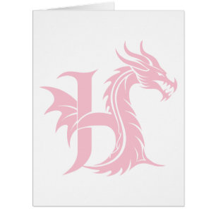 LETTRE STYLE Dragon H, Alphabet Dragon, Monogramme