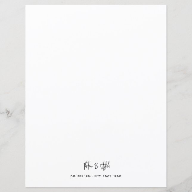 LETTRE STYLE STYLE Moderne Papier fixe (Devant)