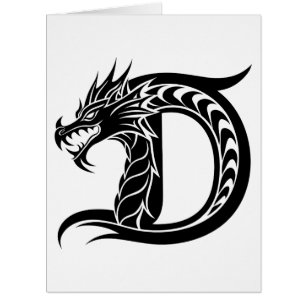 LETTRE STYLÉE D Dragon, Alphabet Dragon, Monogramm