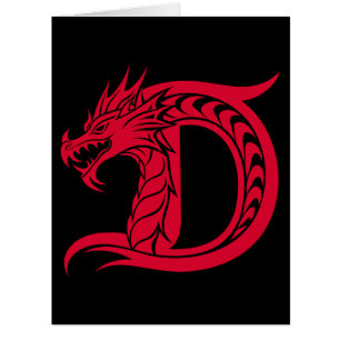 LETTRE STYLÉE D Dragon, Alphabet Dragon, Monogramm