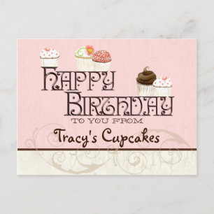 Lettre T Bonne Anniversaire Cupcake Business Carte