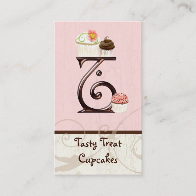 Lettre T Monogramme Dessert Boulangerie Cartes de  (Devant)
