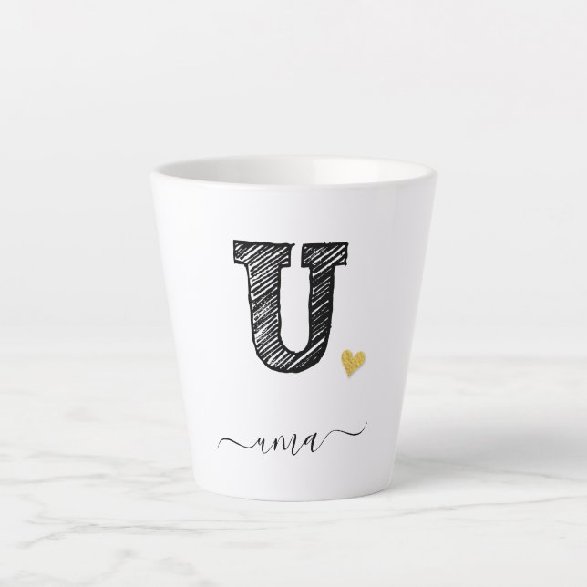 Lettre U, Latte Mug (Devant)