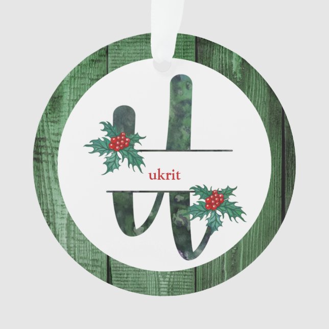 *~* Lettre U Rustic Christmas PHOTO Wood AP44 (devant)