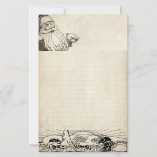 Lettre vintage à feuille de papier Père Noël