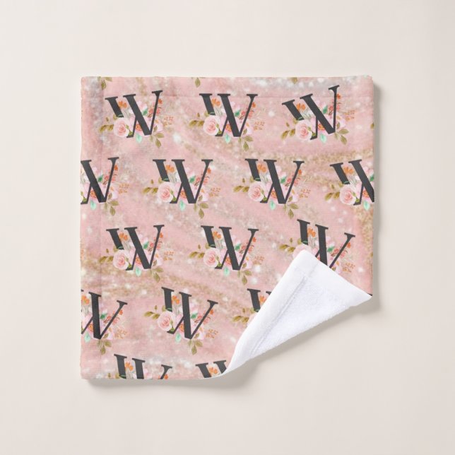Lettre W (Gant de toilette)