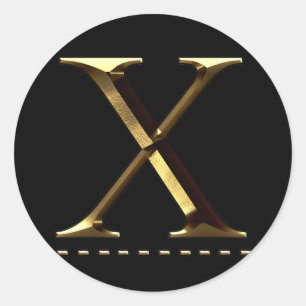 Lettre X en or monogramme Votre Autocollant