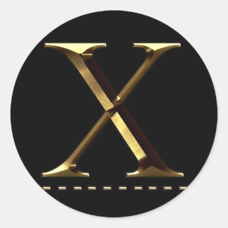 Lettre X en or monogramme Votre Autocollant