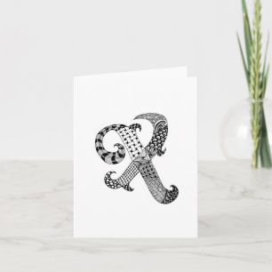 Lettre X Monogramme en noir et blanc