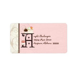 Lettre Y Cupcake Adresse professionnelle Étiquette