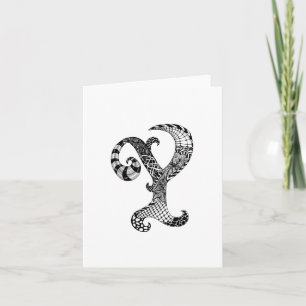 Lettre Y Monogramme en noir et blanc