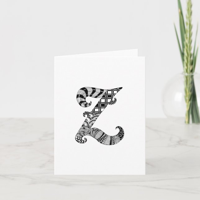 Lettre Z Monogramme en noir et blanc (Devant)