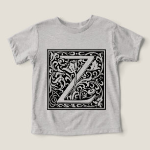 Lettre Z Monogramme médiéval Art Nouveau