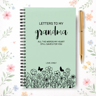 Lettres à ma grand-mère Journal de deuil en vert m