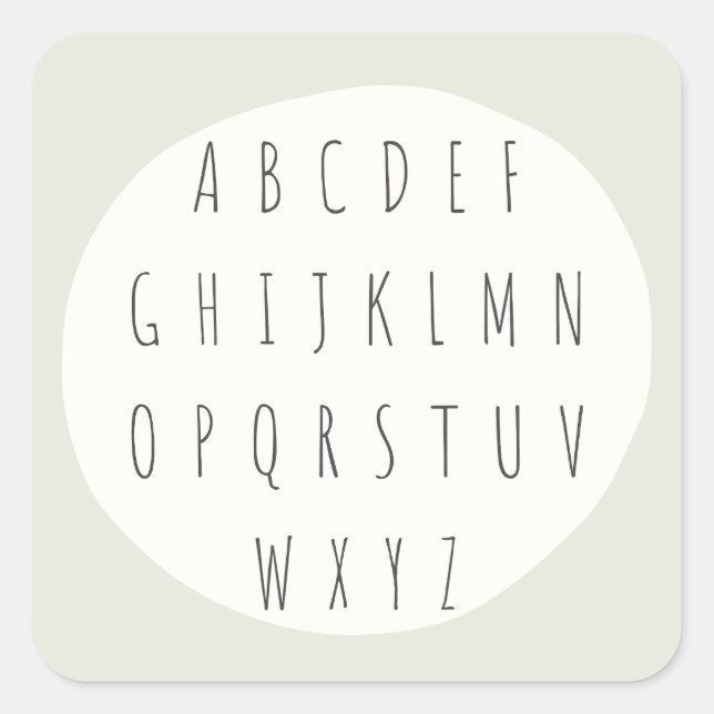 Lettres alphabétiques ABC Stickers & Étiquettes (Devant)