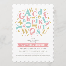Lettres alphabétiques Invitation Baby shower