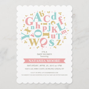 Lettres alphabétiques Invitation Baby shower