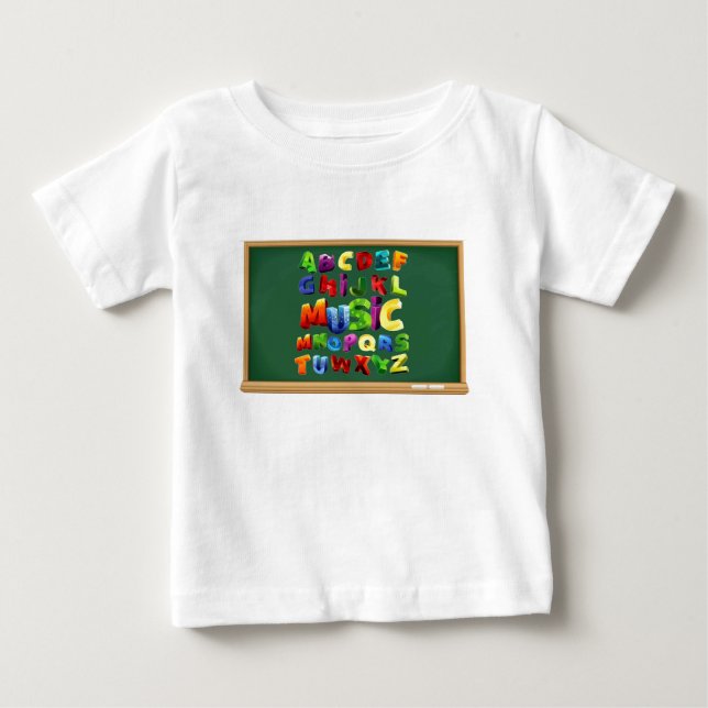 Lettres alphabétiques pour t-shirt bébé (Devant)