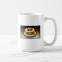 Lettres brouillées tasse avec gâteau casquette