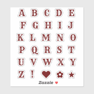 Lettres Chic Bourgogne | Stickers Alphabet Monogra