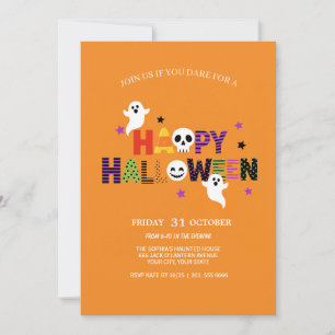 Lettres colorées Éffrayant Invitation Halloween