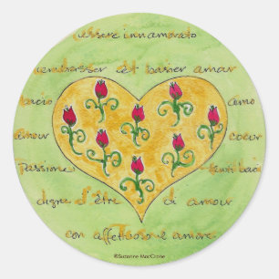 Lettres d'amour et boutons Roses - Stickers