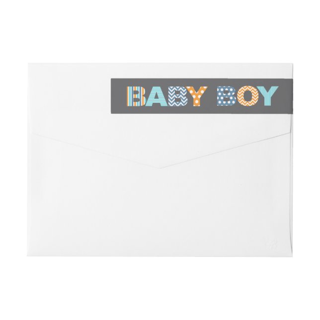 Lettres découpées Étiquette de douche pour bébé ga (Dos)