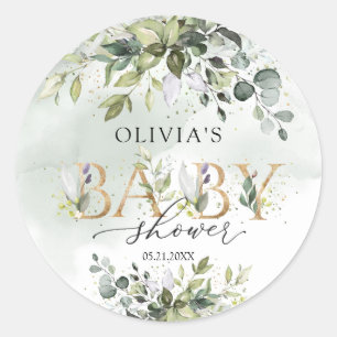 Lettres d'or Boho eucalyptus autocollant Baby show