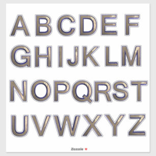 Lettres d'or de l'alphabet A-Z Autocollant de viny