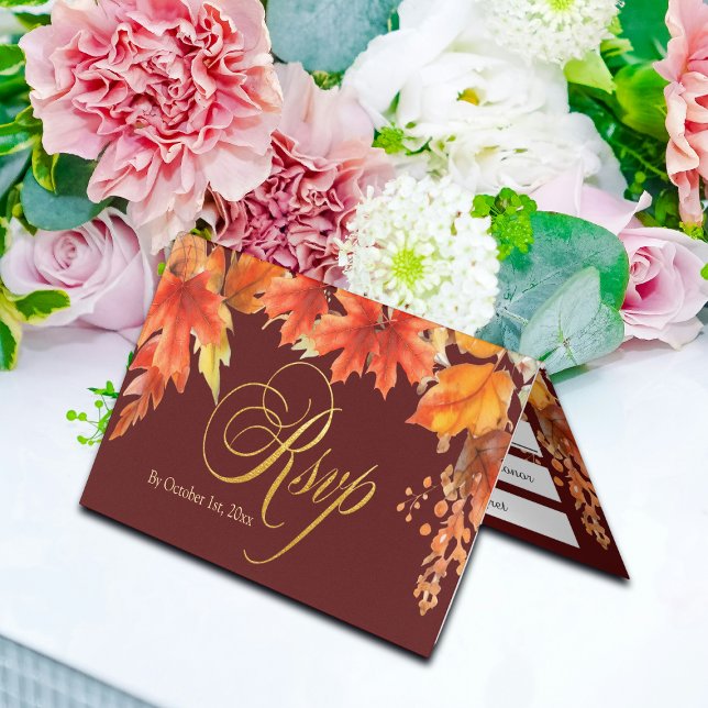 Lettres d'or Maple Feuilles de l'automne carte de  (Créateur téléchargé)