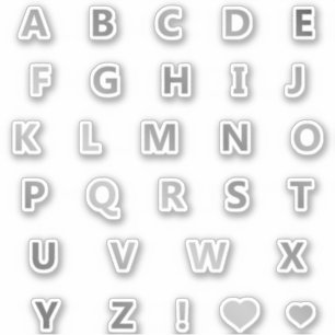 Lettres gris argent Monogramme Sticker Pack Alphab