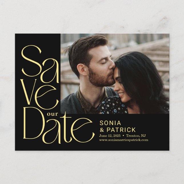 Lettres Jouées Mariage Enregistrer La Date Carte P (Devant)