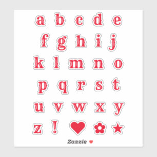 Lettres occidentales rouges Stickers Alphabet Mo
