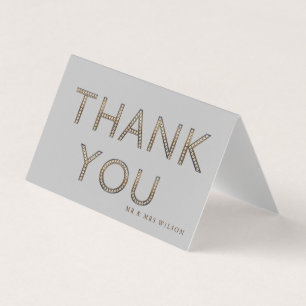 lettres or bling Carte de remerciements