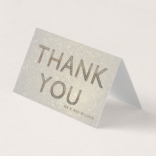 lettres or bling Carte de remerciements