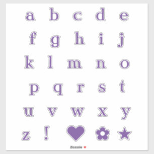 Lettres texte violet   Stickers Alphabet Monogramm