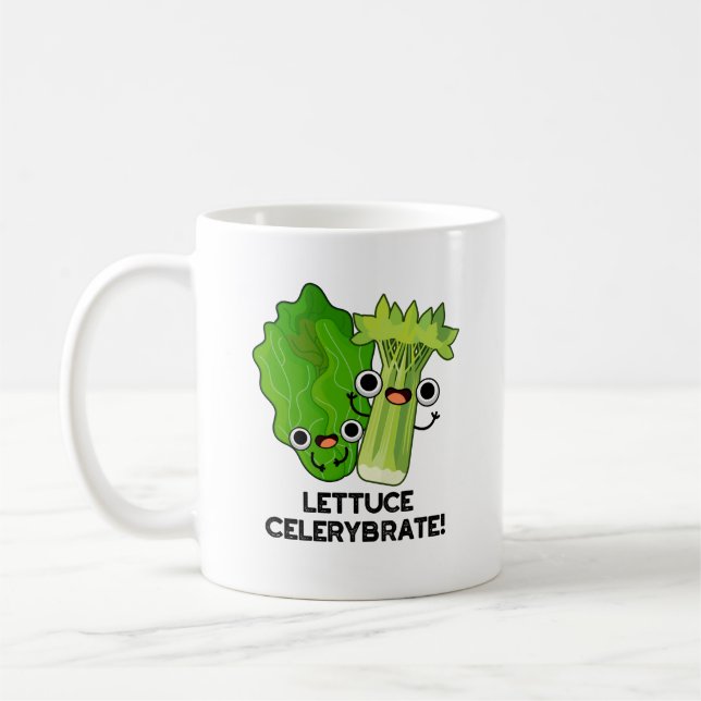 Lettuce Celerybrate Funny Veggie Pub Kaffeetasse (Links)