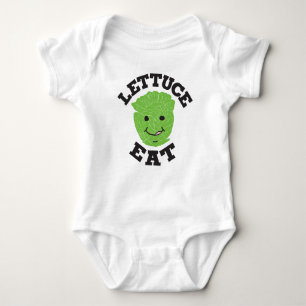 Lettuce Eat Funny Quotes Art Lettuce Design Baby Strampler