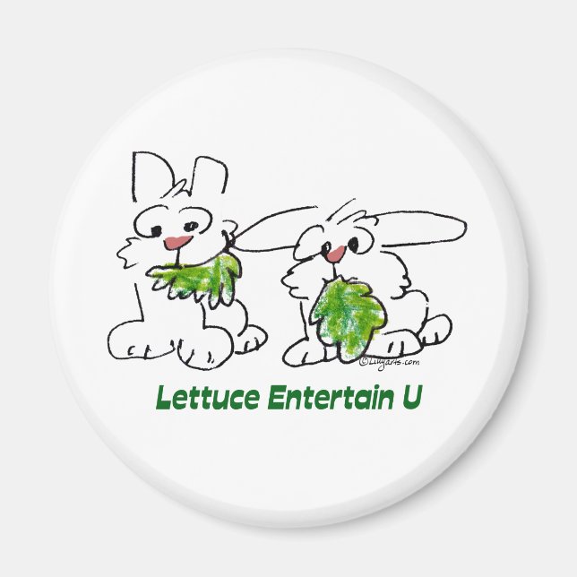 Lettuce Entertain U Cartoon Rabbits Magnet (Vorne)