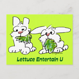 Lettuce Entertain U Cartoon Rabbits Postkarte