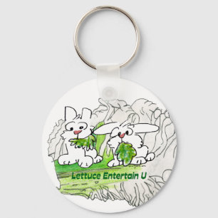 Lettuce Entertain U Cartoon Rabbits Schlüsselanhänger
