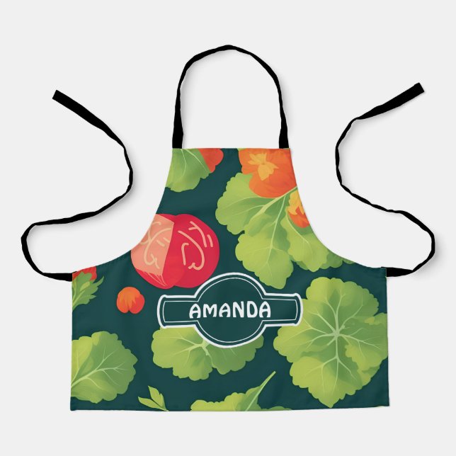 Lettuce Geometric Personalisiertes Muster Schürze (Vorderseite)