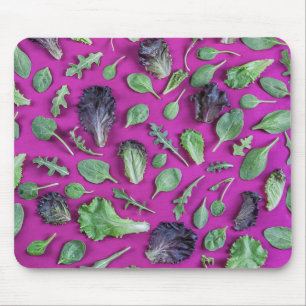 Lettuce-Grüntöne auf Lila Mousepad
