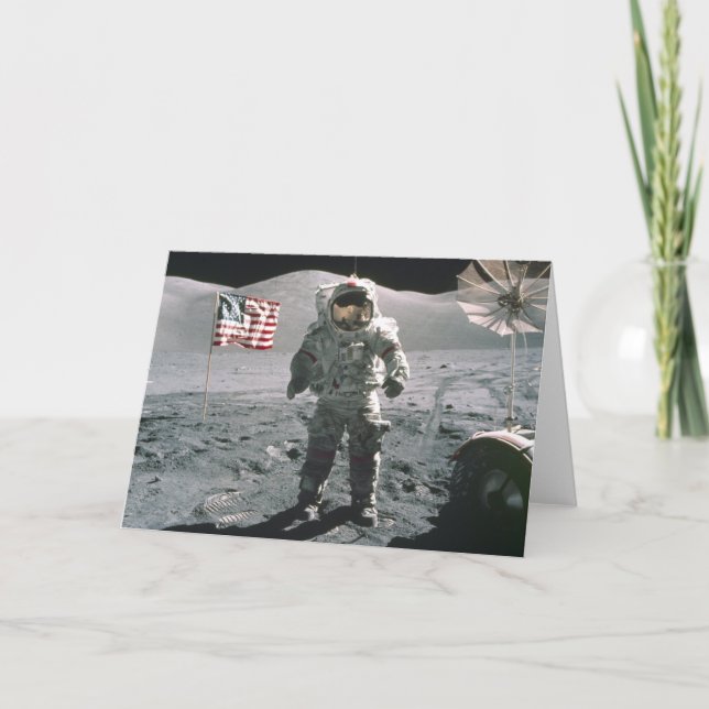 Letzt-Mann Apollo 17 auf der Mond-Anmerkungs-Karte Karte (Vorderseite)