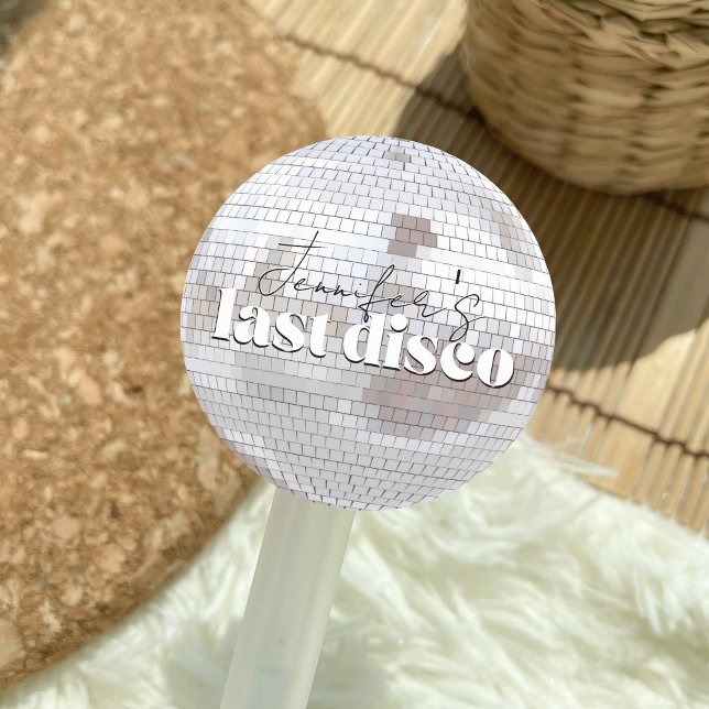 Letzte Disco 70er Dance Junggeselinnen-Abschied Runder Aufkleber (Last Disco Bachelorette Party Personalized Stickers)