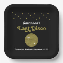 Letzte Disco Bridge Junggeselinnen-Abschied Groovy Pappteller