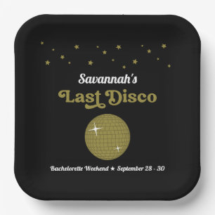 Letzte Disco Bridge Junggeselinnen-Abschied Groovy Pappteller