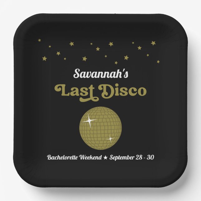 Letzte Disco Bridge Junggeselinnen-Abschied Groovy Pappteller (Vorderseite)