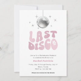 Letzte Disco, einfach, modern Retro Bachelorette Einladung