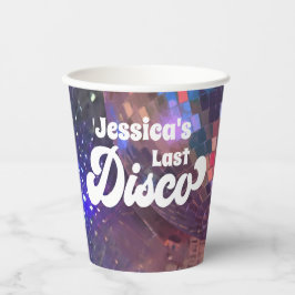 Letzte Disco Junggeselinnen-Abschied Lila Mirror B Pappbecher